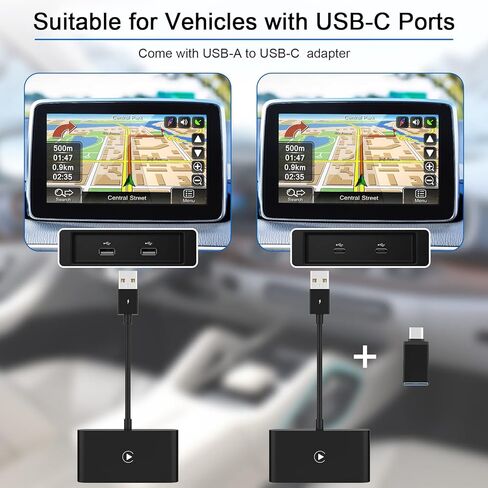 محول Carplay اللاسلكي، محول Carplay اللاسلكي للتوصيل والتشغيل متوافق مع موديلات سيارات Carplay السلكية من المصنع من عام 2015، دونجل Carplay اللاسلكي، أسود أنيق in Kuwait