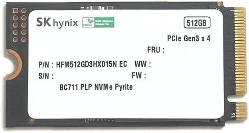 وسيط تخزين ذو حالة ثابتة 512GB M.2 2242 42 ملم BC711 NVMe PCIe الجيل الثالث x4 HFM512GD3HX015N من اس كيه هاينكس لتابلت ديل واتش بي ولينوفو والترا بوك in Saudi Arabia