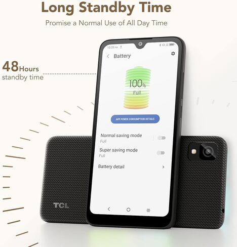 TCL 30 Z Unlocked Cell Phone with 6.1" HD+ Display,LTE 4G Smartphone Android 12, 32GB+3GB RAM, 3000mAh, Prime Black in Kuwait