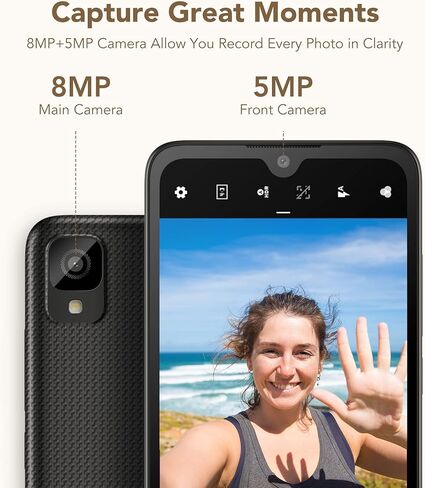 TCL 30 Z Unlocked Cell Phone with 6.1" HD+ Display,LTE 4G Smartphone Android 12, 32GB+3GB RAM, 3000mAh, Prime Black in Kuwait