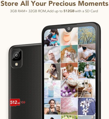 TCL 30 Z Unlocked Cell Phone with 6.1" HD+ Display,LTE 4G Smartphone Android 12, 32GB+3GB RAM, 3000mAh, Prime Black in Kuwait