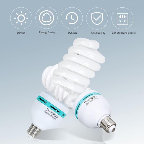 【Upgrade LED Bulb】Softbox Lighting Kit, Continuous Photography Lighting Kit with 2X175W 3000-6700K E27 LED Bulb, 2x20x28in Soft Box , Photo Studio Lights Equipment for Camera Shooting, Video Recording in Kuwait