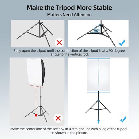 【Upgrade LED Bulb】Softbox Lighting Kit, Continuous Photography Lighting Kit with 2X175W 3000-6700K E27 LED Bulb, 2x20x28in Soft Box , Photo Studio Lights Equipment for Camera Shooting, Video Recording in Kuwait