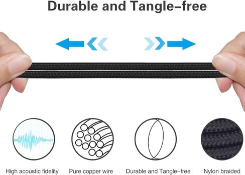 كيبل تمديد صوتي بديل لسماعات الراس من لوسجاور متوافق مع سماعات سينهايزر G4ME ONE ONE وجيم زيرو والكمبيوتر 373D وGSP 350 وGSP 500 وGSP 600 (2 متر/6.6 قدم) in Kuwait