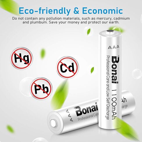 BONAI AAA Rechargeable Batteries 24 Pack, 1100mAh 1.2V Ni-MH High Capacity Triple A Battery in Kuwait