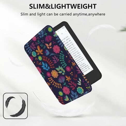 MOROCK Slim Case for 6" Kindle Paperwhite(10th Generation, 2018 Release),Fits 2018 Kindle Paperwhite 10th Gen (Model No. PQ94WIF),Lightweight PU Leather Cover,Oil Painting Flowers in Kuwait