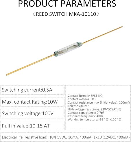DIYhz Reed Switch GPS-14A 14mm Plastic Anti-Interference Normally Open Magnetic Control Switch 10PCS in Kuwait