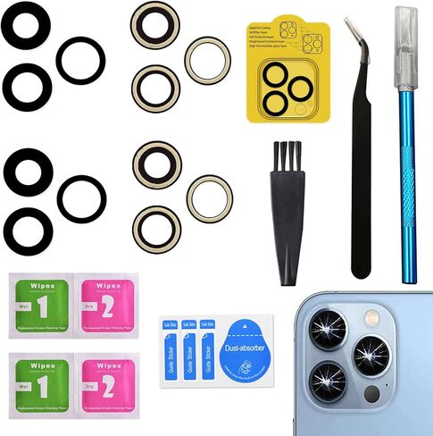 LEAFE for iPhone 14 Pro and iPhone 14 Pro Max Camera Lens Replacement,2 Sets OEM Original Camera Glass Lens for iPhone 14 Pro/iPhone 14 Pro Max with Pre-Installed Adhesive+Repair Tools in Saudi Arabia