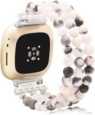 أساور إكسسوارات C&L متوافقة مع أساور Fitbit Versa 3/Versa 4 Bands/Fitbit Sense 2/Sense للنساء والرجال والأحجار الكريمة المطرزة in Kuwait