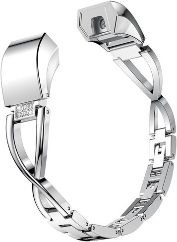 Ginamart for Fitbit Alta HR and Alta Bands Small Large, Jewelry Metal Replacement Band Accessory Strap Bracelet Bangle Wristband Rose Gold Silver Gold Black in Saudi Arabia