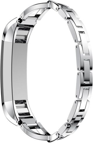 Ginamart for Fitbit Alta HR and Alta Bands Small Large, Jewelry Metal Replacement Band Accessory Strap Bracelet Bangle Wristband Rose Gold Silver Gold Black in Saudi Arabia