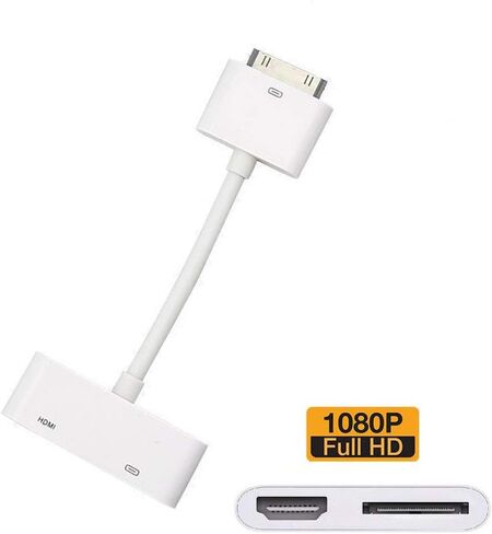 JIMAT 30-Pin to HDMI, Dock to HDMI TV AV Cable Adapter Video Converter + Charging | Support iOS 9.3 | Extender Projector, TV, Monitor | Compatible for iPad 2 3 iPhone 4 4S iPod Touch 4 in Saudi Arabia