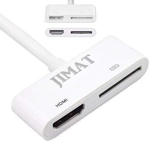 JIMAT 30-Pin to HDMI, Dock to HDMI TV AV Cable Adapter Video Converter + Charging | Support iOS 9.3 | Extender Projector, TV, Monitor | Compatible for iPad 2 3 iPhone 4 4S iPod Touch 4 in Saudi Arabia