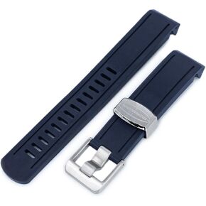 20 مم كرافتر الأزرق - البحرية المطاط منحني العروة سوار ساعة لسيكو سومو SBDC001 in Kuwait