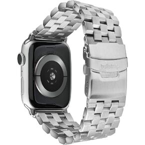 حزام ساعة معدني من الفولاذ المقاوم للصدأ 316L للرجال من Bullstrap متوافق مع Apple Watch Series 1-7 in Kuwait