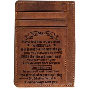 Engraved Pocket Wallet To My Son Dad Husband, Personalized Gift Slim Cards Case Money Clips (Card holder to grandpa) in Saudi Arabia