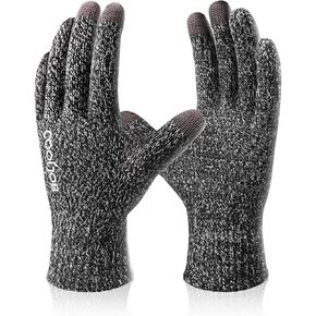 COOLJOB Warm Fleece Knit Winter Gloves for Men Women, Touch Screen Fingers, Non-slip Silicone Grip and Elastic Cuff in Saudi Arabia