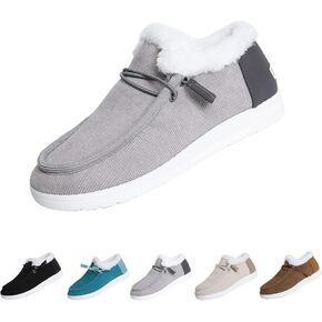 AngryMonkey Women's Winter Warm Wendy Shoes,Comfort Cotton Lined Ankle Lightweight Non-slip Moccasins Canvas Flat Snow Boots in Saudi Arabia