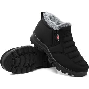SHIBEVER Womens Snow Boots Ankle Booties Waterproof Winter Boots Synthetic Leather Side Zip Fashion Boots
