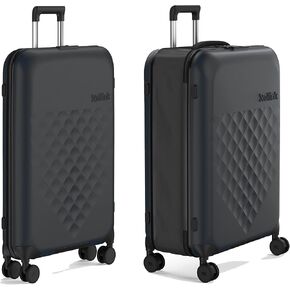 ROLLINK Flex 360 Medium Checked Fully Collapsible Suitcase - Hardshell, Silent Smooth Double Spinner Wheels, Scratch, Water & Impact Resistant, TSA Approved Lock, (Deep Lagoon, Checked-Medium 26-Inch) in Kuwait
