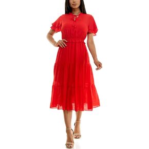 فستان Nanette Nanette Lepore النسائي طويل ذو نسيج كاريبي مع تنورة ثلاثية الطبقات in Kuwait