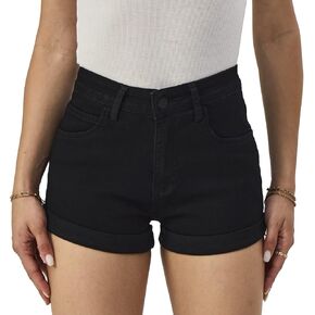 Yyibsones Women's Casual Stretchy Denim Shorts High Waisted Folded Hem Jeans Shorts