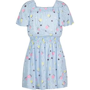 Tommy Hilfiger Girls’ Flutter Sleeve Dress, Smocked Style with Cinched Waist & Lightweight Fabric in Saudi Arabia
