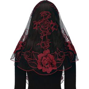 Bozidol الكاثوليكية مانتيا الحجاب الشامل-مثلث الصليب التطريز الكنيسة الدانتيل الحجاب الإسبانية مصلى كتلة غطاء الرأس مع مقاطع in Kuwait