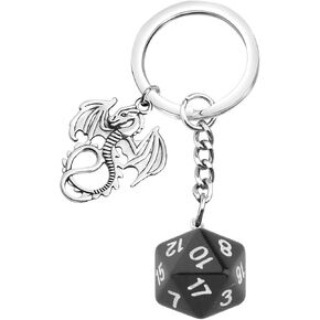 ENSIANTH Dungeon Master Gift Dice Keychain Dragon Lover Gift D20 Gift DND Inspiration Keychain D&D Players Gift in Saudi Arabia