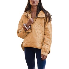 Ailoqing Womens Oversized Lightweight Hoodies Pullover Puffer Jacket Warm Winter Coat