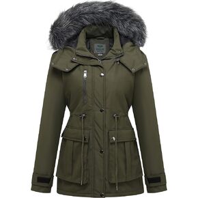 GGleaf Women's Quilted Winter Coat Warm Puffer Jacket Thicken Parka with Removable Hood