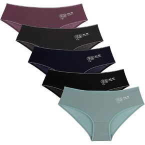 Donella Teen Girls Panties - 5 Pack Mid Rise Cotton Bikini Underwear, Age: 10-16