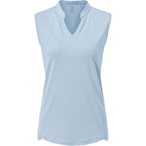 Rdruko Women's Golf Shirts Sleeveless Quick Dry V-Neck Running Activewear Polo Shirts