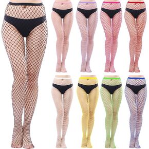 Adove Multipack Fishnet Tights for Women, Multi colored Thigh High Stockings Mesh Hight Waist Fish Nets Pantyhose