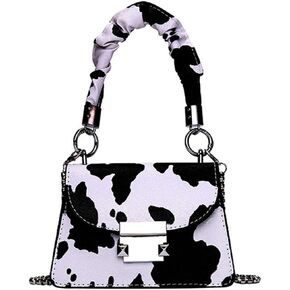 PURFANREE المرأة البقرة طباعة حقيبة كتف صغيرة مخلب مساء محفظة حقيبة يد كروس حقيبة حقيبة محفظة صغيرة in Kuwait