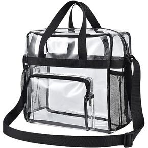 حقيبة SSZYace Clear Bag المعتمدة من الاستاد، حقيبة غداء شفافة للعمل والسفر وصالة الألعاب الرياضية - 12 بوصة × 6 بوصة × 12 بوصة in Kuwait