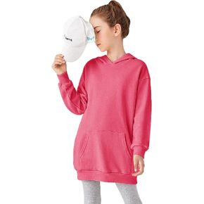 سويت شيرت بقلنسوة للفتيات من Greatchy، فستان برباط مصبوغ ومطبوع كاجوال بأكمام طويلة وجيب، بلوفر بقلنسوة in Kuwait