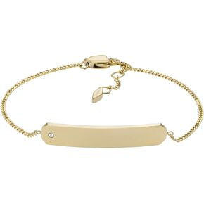 Fossil Women's Plated Stainless Steel Engravable Personalized Gift Bracelet for Women
