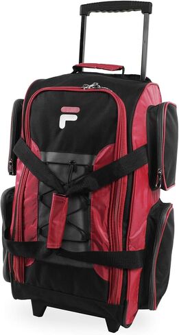 Fila 22" Lightweight Carry On Rolling Duffel Bag, Black, One Size in Saudi Arabia