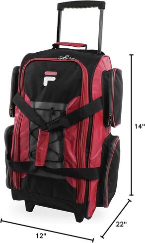 Fila 22" Lightweight Carry On Rolling Duffel Bag, Black, One Size in Saudi Arabia