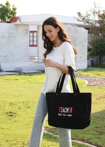 حقيبة يد نسائية من Mouteenoo مع سحاب للإغلاق وحقيبة كتف من القماش كهدية تقدير للمعلم وحجرة الكمبيوتر المحمول in Kuwait