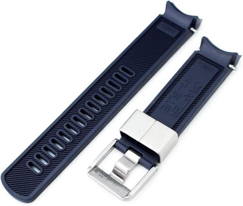 20 مم كرافتر الأزرق - البحرية المطاط منحني العروة سوار ساعة لسيكو سومو SBDC001 in Kuwait