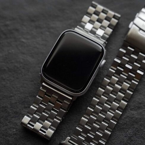حزام ساعة معدني من الفولاذ المقاوم للصدأ 316L للرجال من Bullstrap متوافق مع Apple Watch Series 1-7 in Kuwait