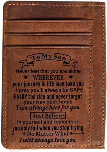 Engraved Pocket Wallet To My Son Dad Husband, Personalized Gift Slim Cards Case Money Clips (Card holder to grandpa) in Saudi Arabia