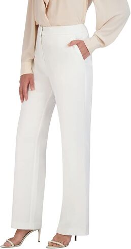 BCBGMAXAZRIA Women's Straight Leg Pant Crease Functional Pockets Trouser in Saudi Arabia