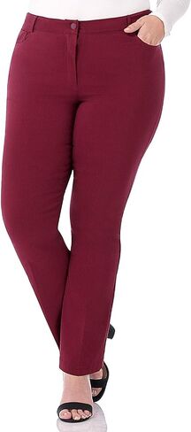 Rekucci Curvy Woman Plus Size Straight Leg Pant with Stretch Waist in Kuwait