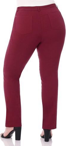 Rekucci Curvy Woman Plus Size Straight Leg Pant with Stretch Waist in Kuwait