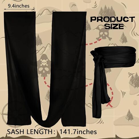 إكسسوارات أزياء القراصنة TTQ التنكرية للهالوين، حزام قرصان باندانا، حزام وشاح القرصان، عصر النهضة الفايكنج في العصور الوسطى in Kuwait