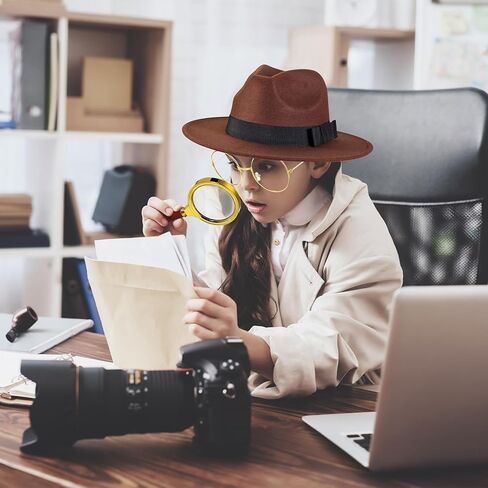 Kasyat 6 قطع من إكسسوارات زي المباحث المفتش الكبار Clouseau زي المحقق قبعة إكسسوارات الأدوات للهالوين in Kuwait