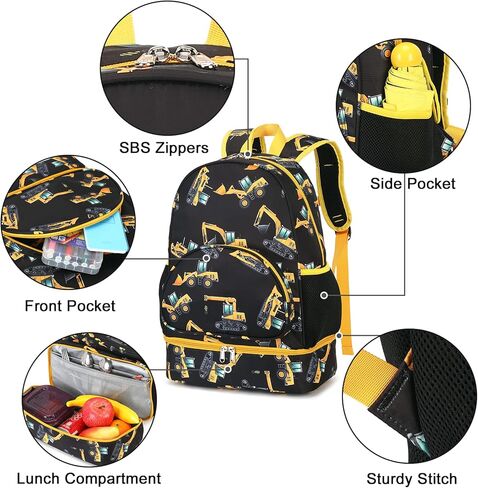 حقيبة ظهر LEDAOU للغداء للأطفال مع حجرة الغداء للأولاد والبنات حقيبة الكتب المعزولة لمرحلة ما قبل المدرسة الابتدائية in Kuwait